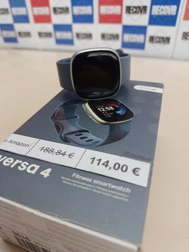 Smartwatch Fitbit Versa 4,, Unisex-Adult, Azul Menta/Aluminio Platino, One Size, Waterfall Blue/Platinum